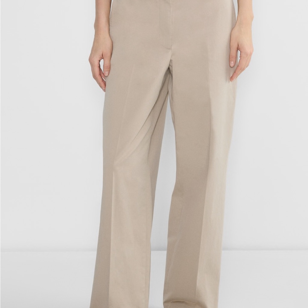 Aritzia Chino Midrise Tan Wide-Leg Pants